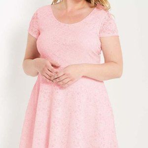 NWOT MAI TIA BUBBLEGUM PIN STRETCH LACE DRESS